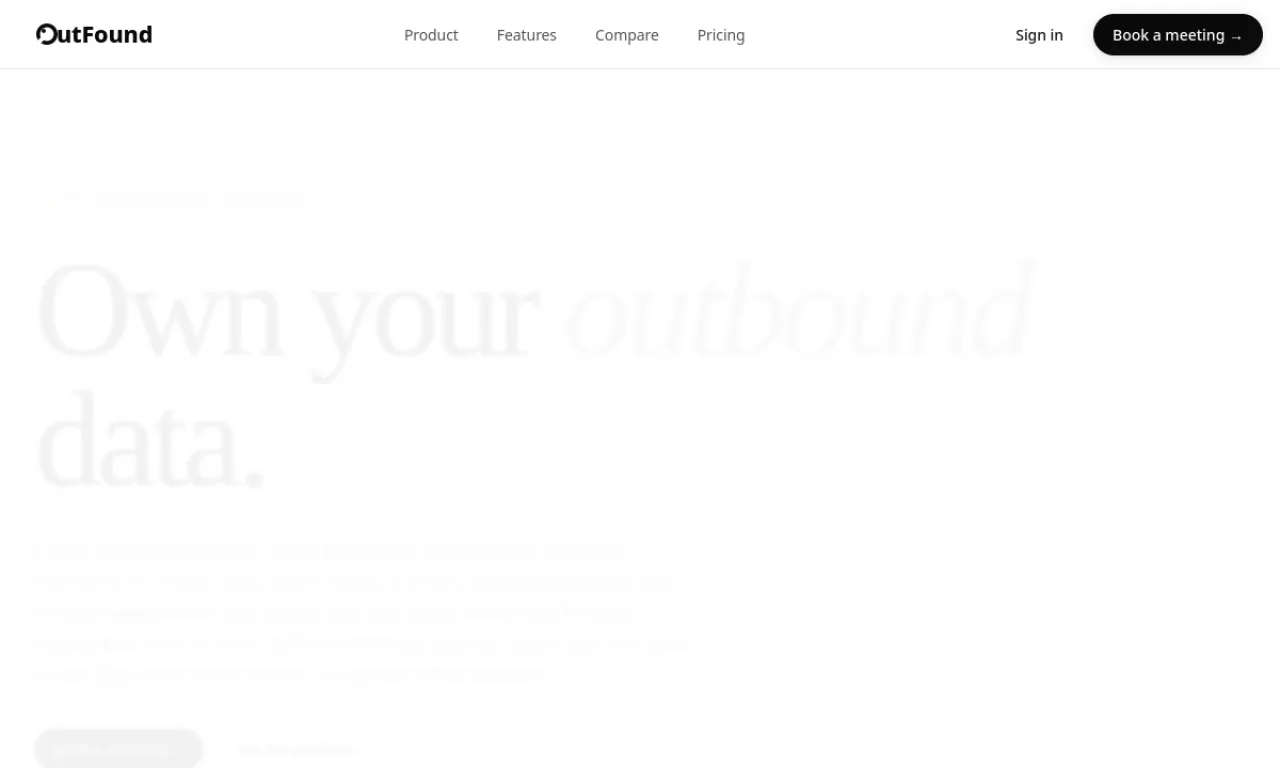 Screenshot of Outfound website