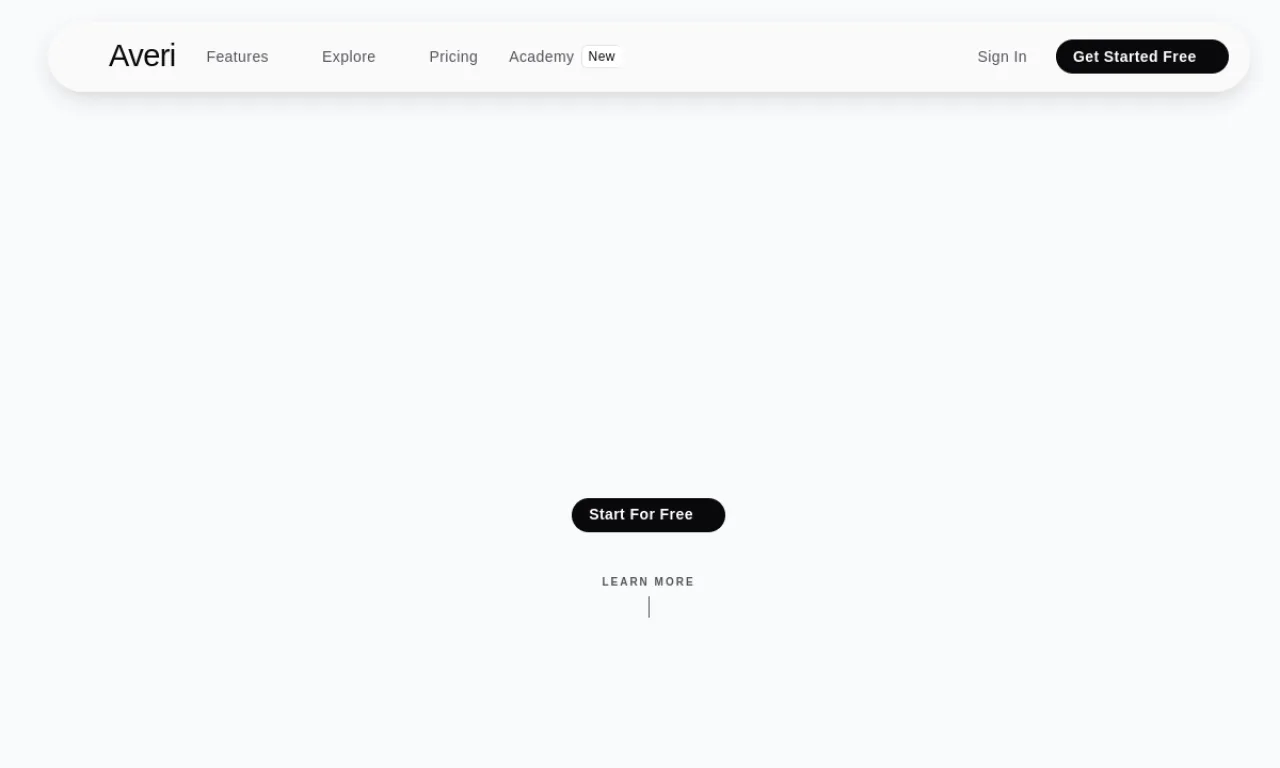 Screenshot of Averi website