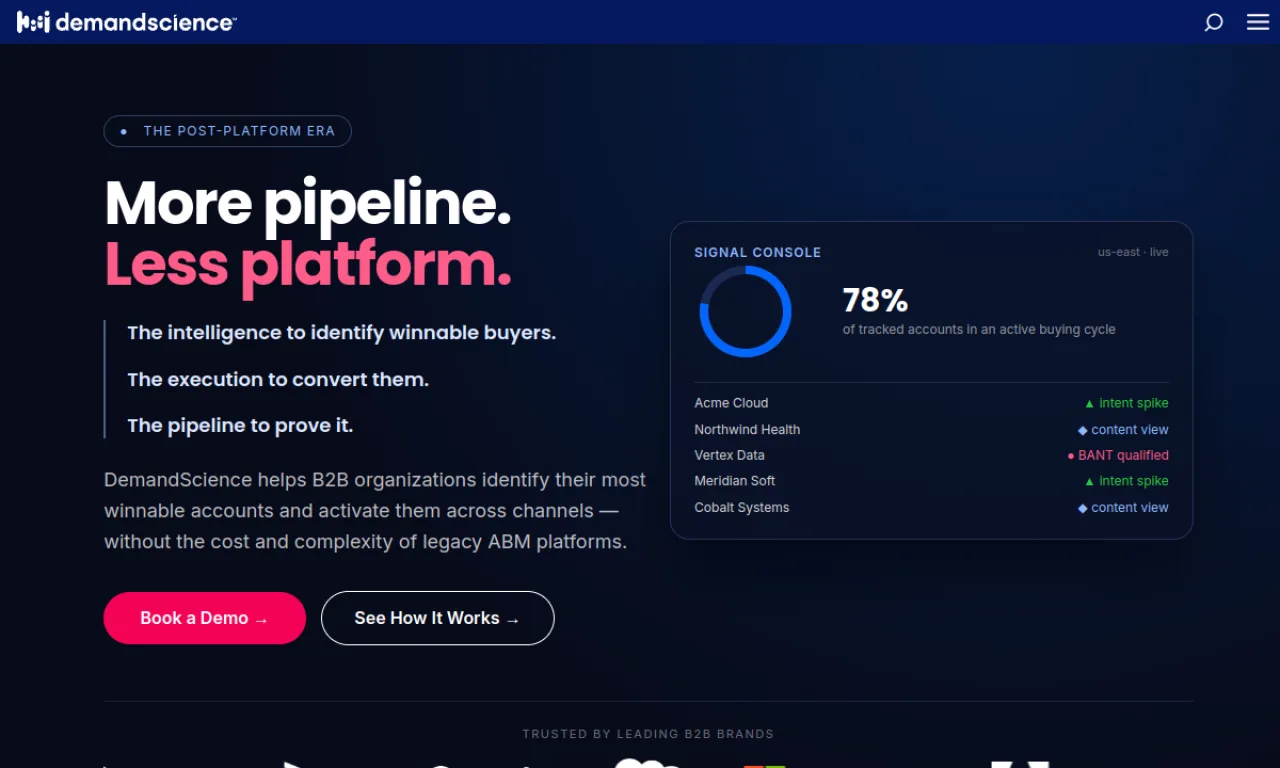 Screenshot of Leadiro website