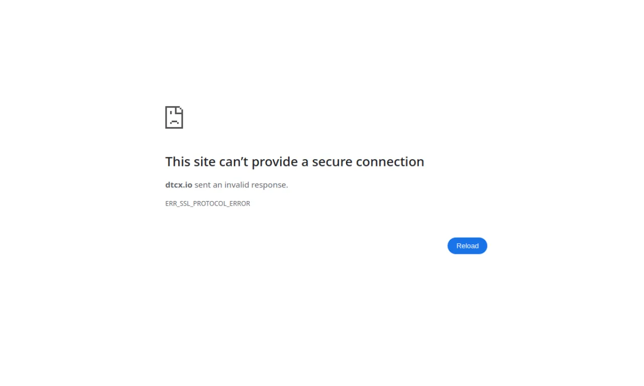 Screenshot of DTCX website