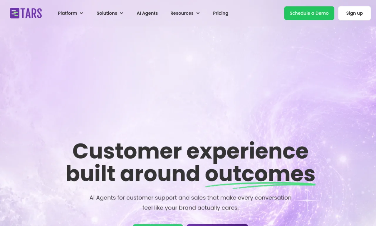 Screenshot of Tars website