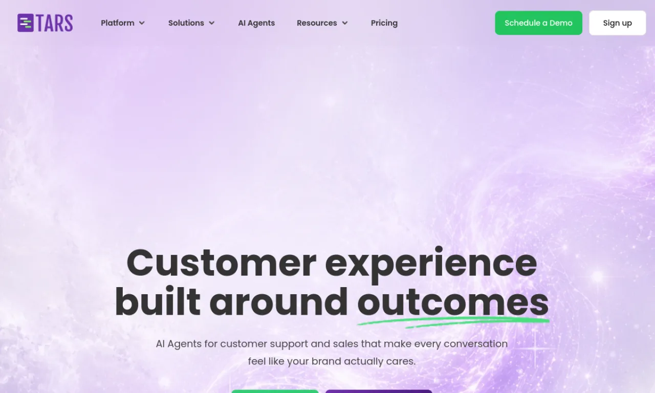 Screenshot of Tars website