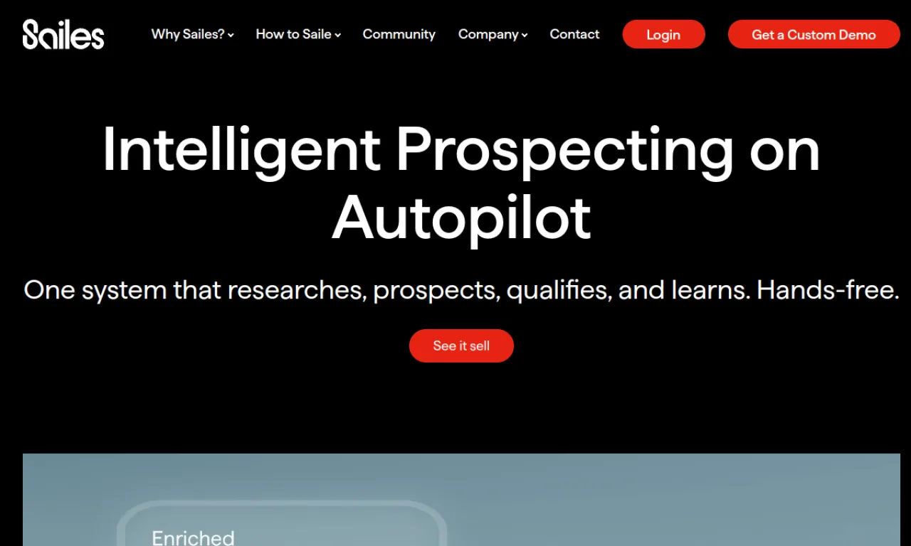 Screenshot of Sailes (Sailebot) website