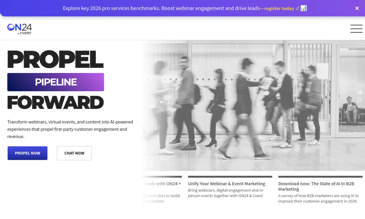 Screenshot of ON24 website
