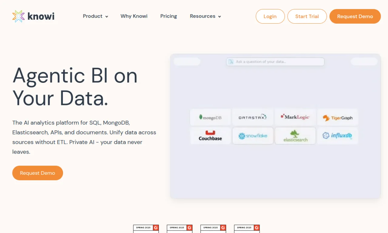 Screenshot of Knowi website