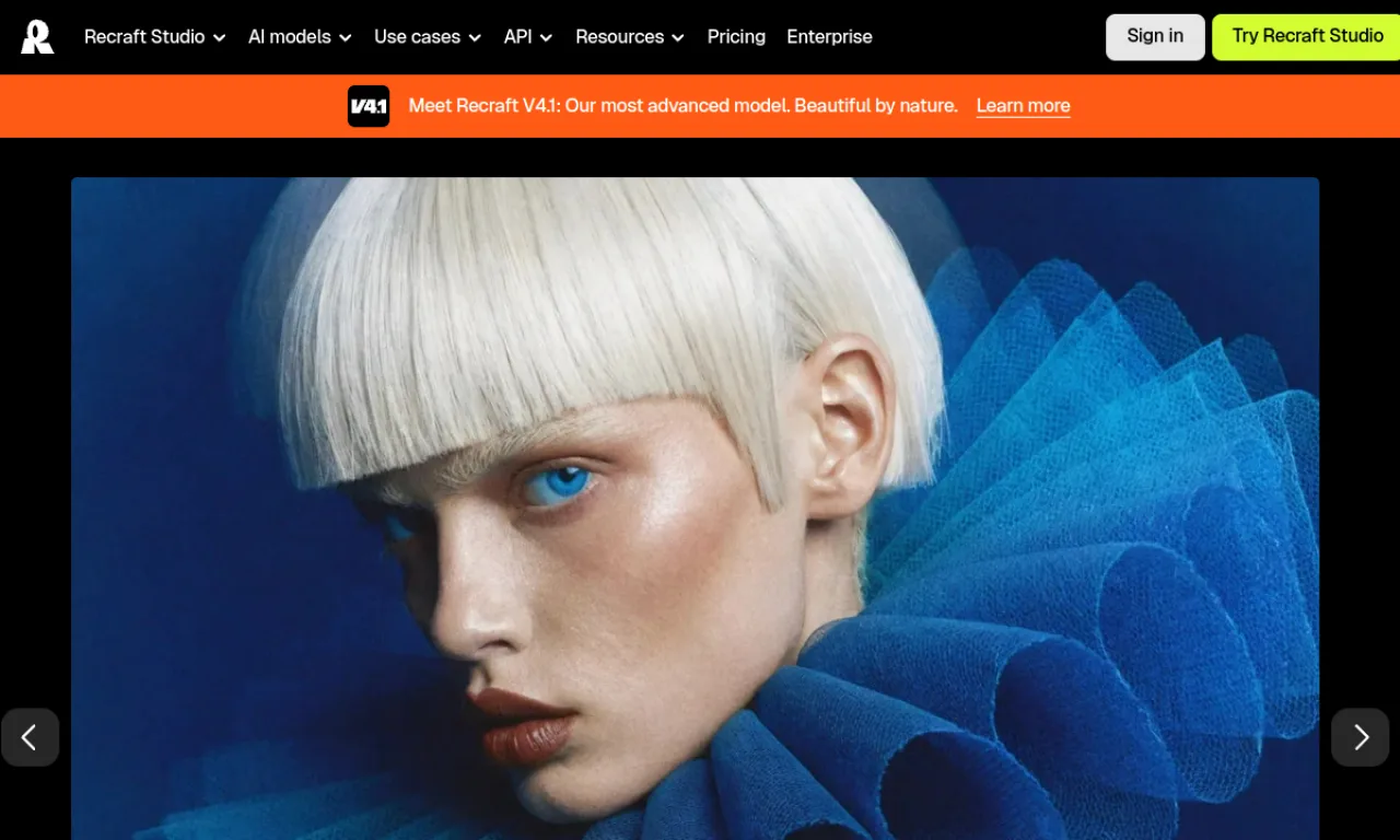 Screenshot of Recraft website