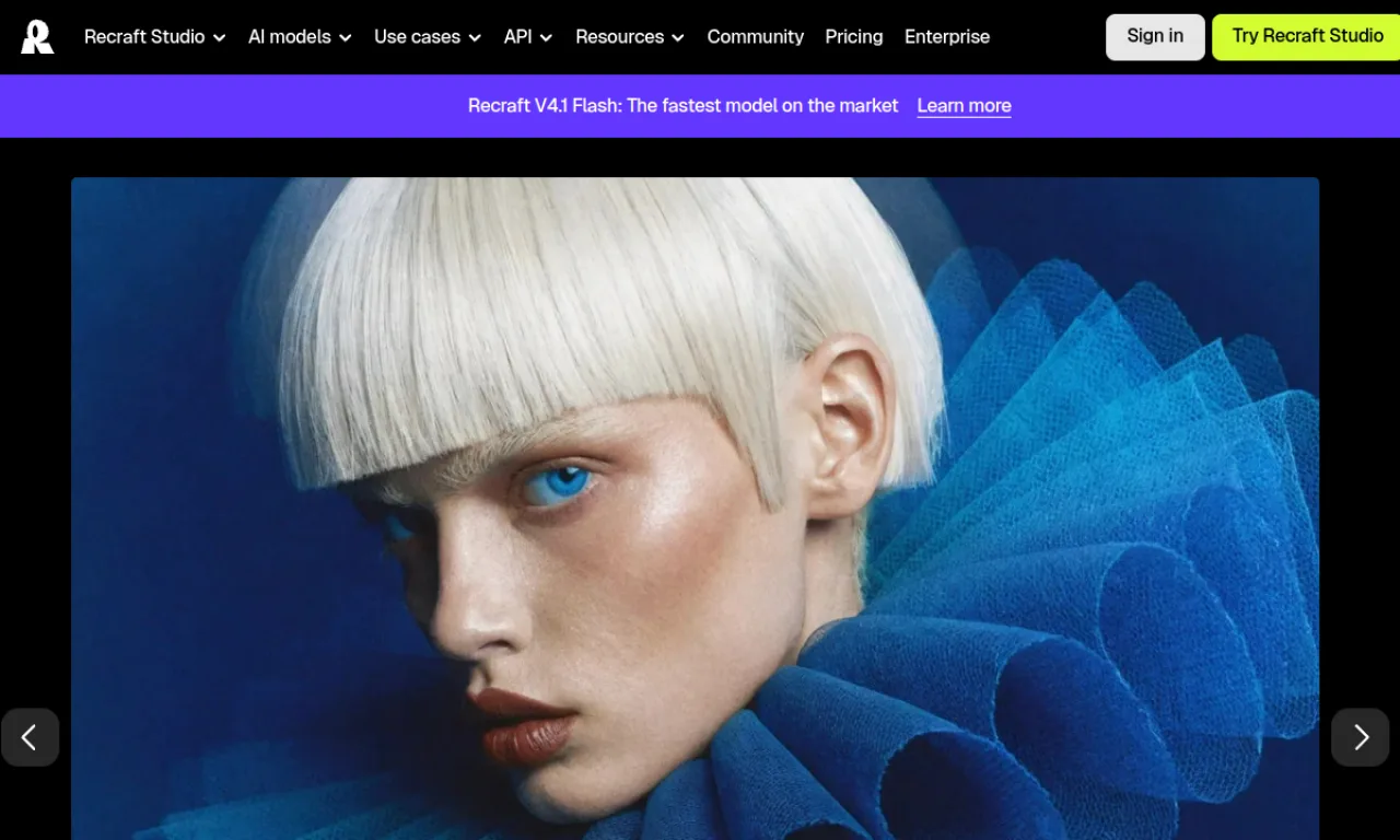 Screenshot of Recraft website