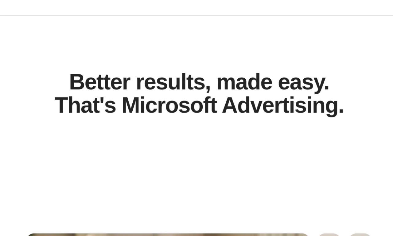 Screenshot of Microsoft Advertising website