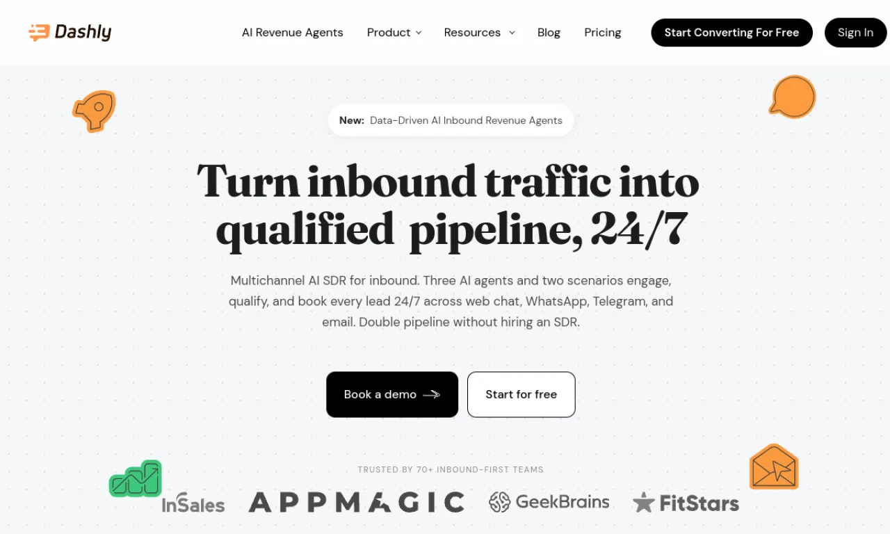 Screenshot of Dashly website