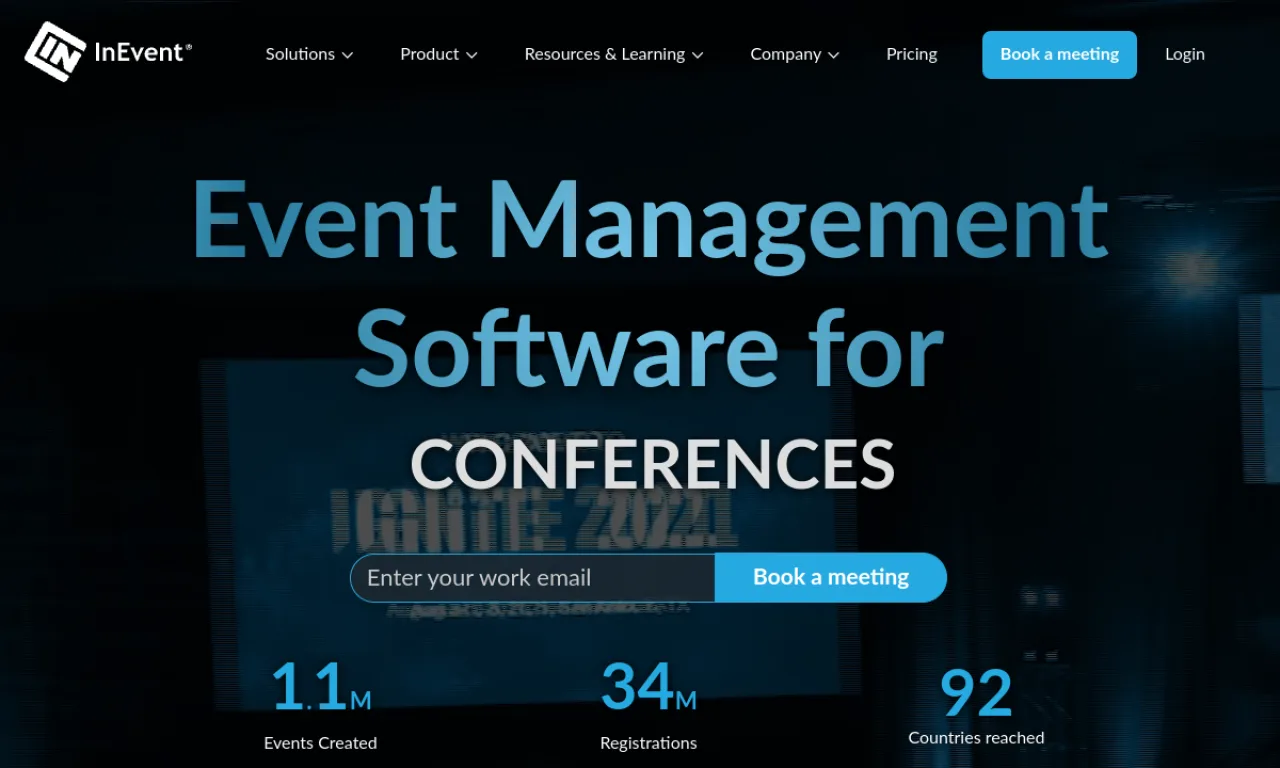 Screenshot of InEvent website