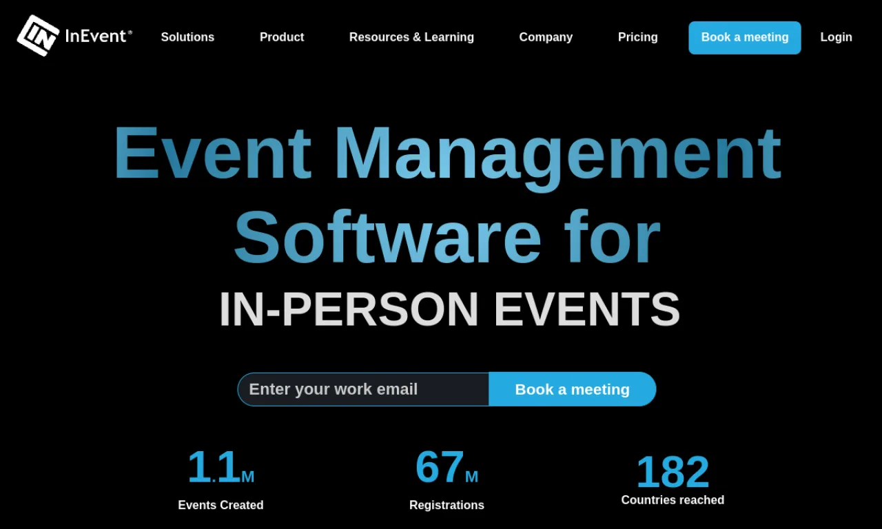 Screenshot of InEvent website