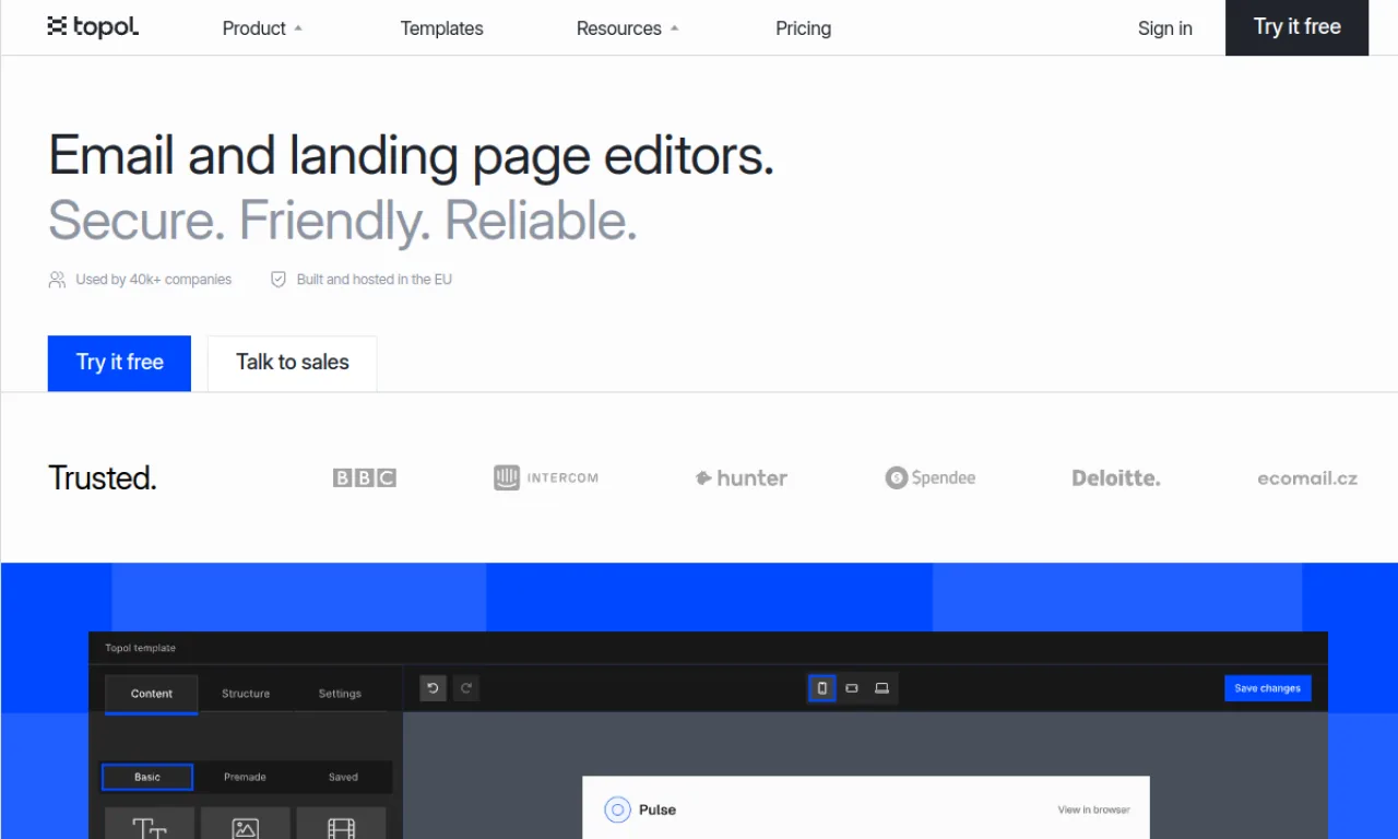 Screenshot of Topol website