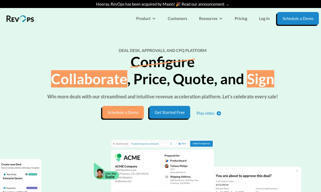 Screenshot of RevOps.io / Ops platforms website