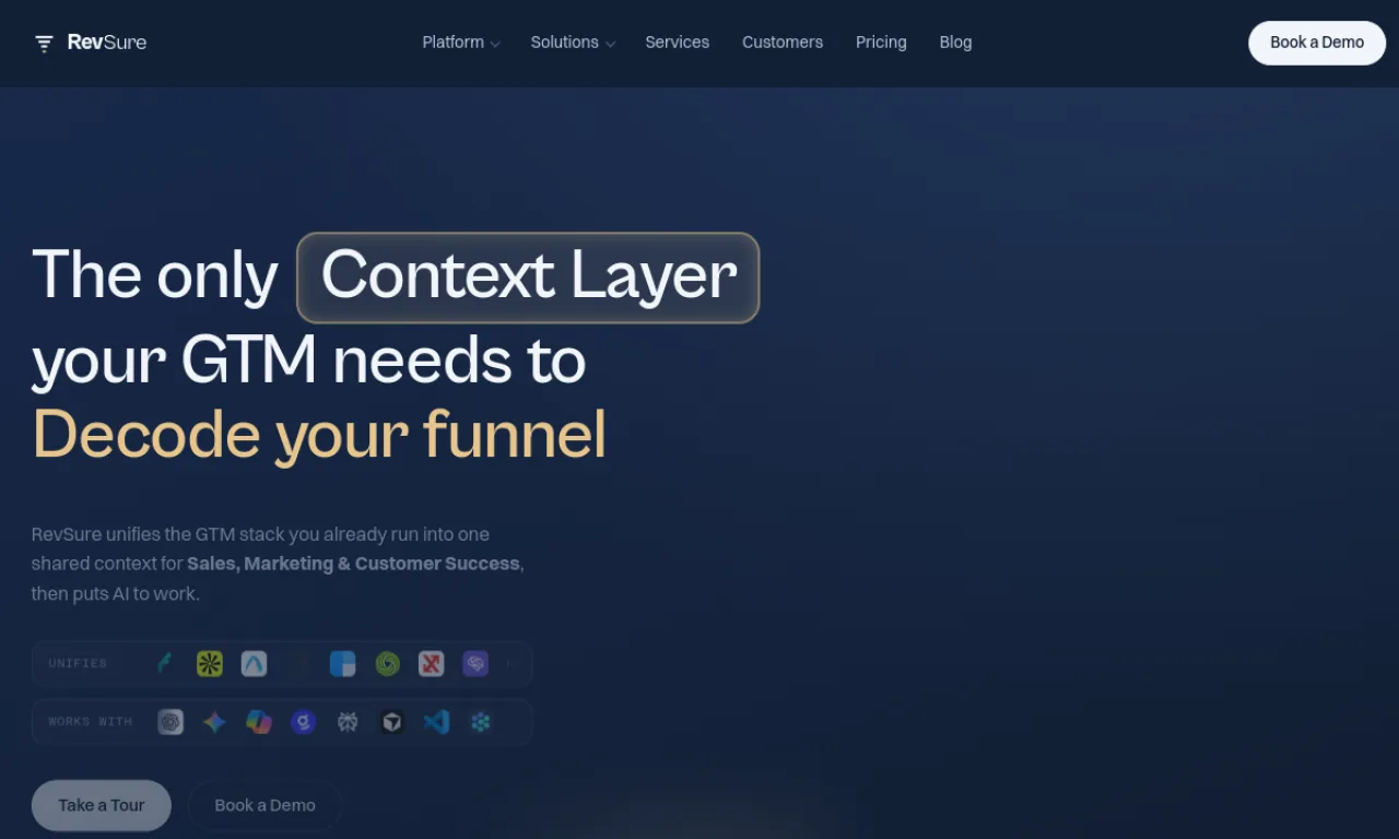 Screenshot of Funnelcake / RevSure website