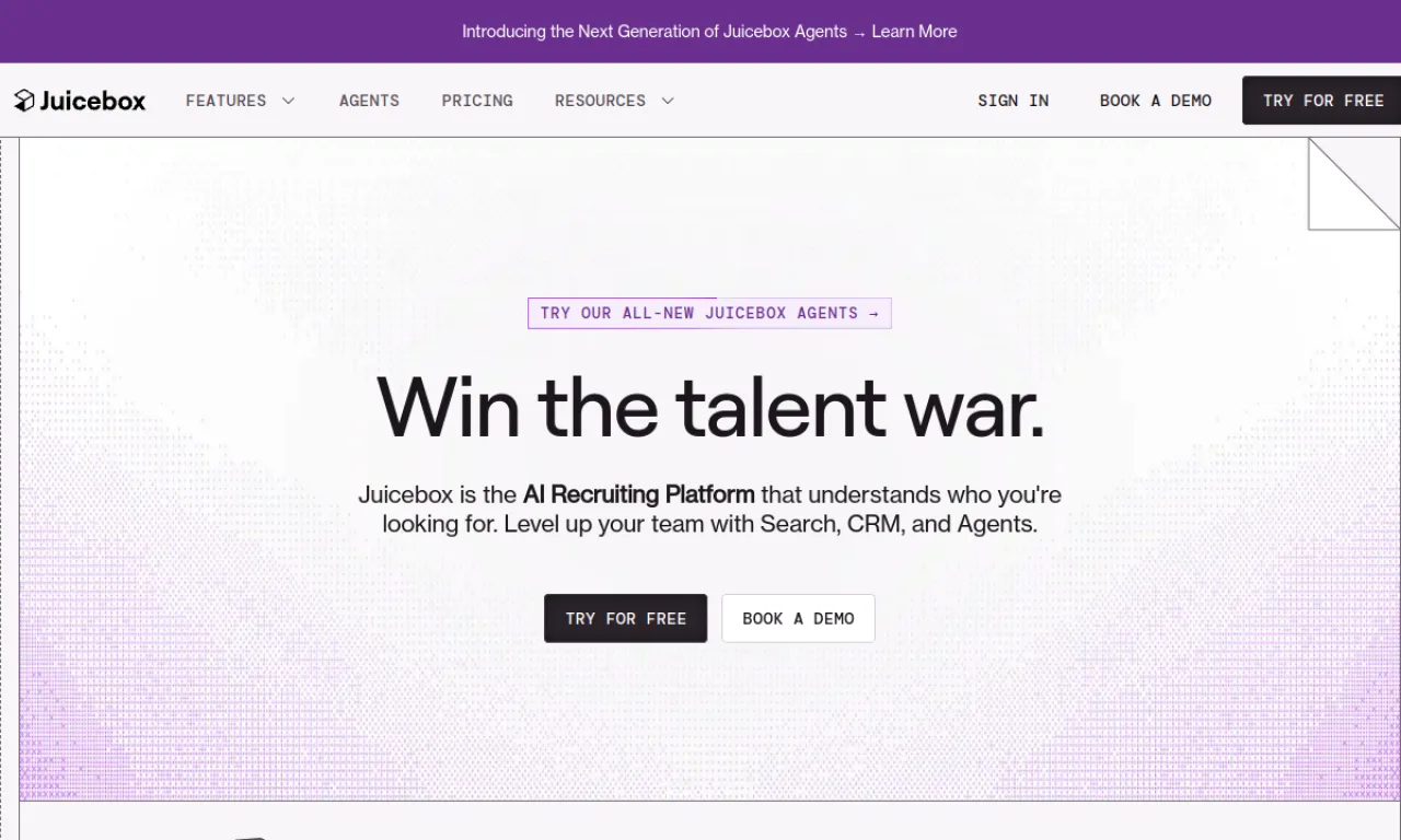 Screenshot of Hireflow / Juicebox PeopleGPT website