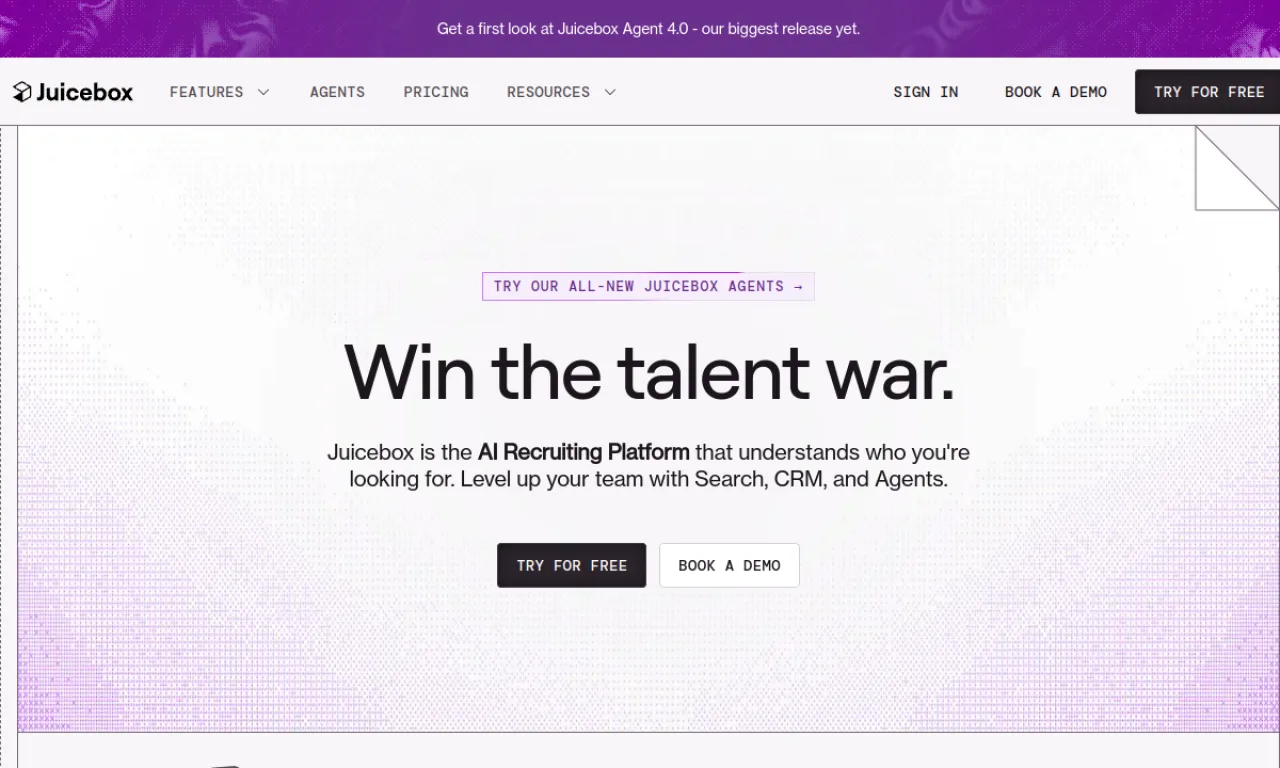 Screenshot of Hireflow / Juicebox PeopleGPT website