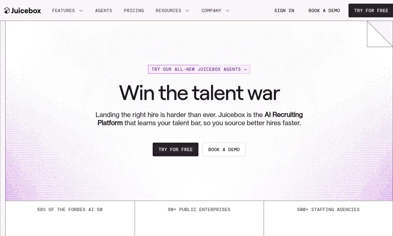 Screenshot of Hireflow / Juicebox PeopleGPT website