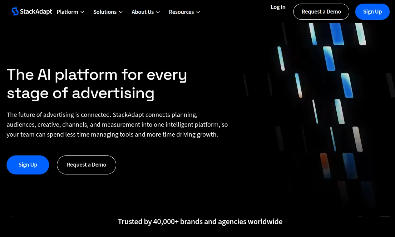 Screenshot of StackAdapt website