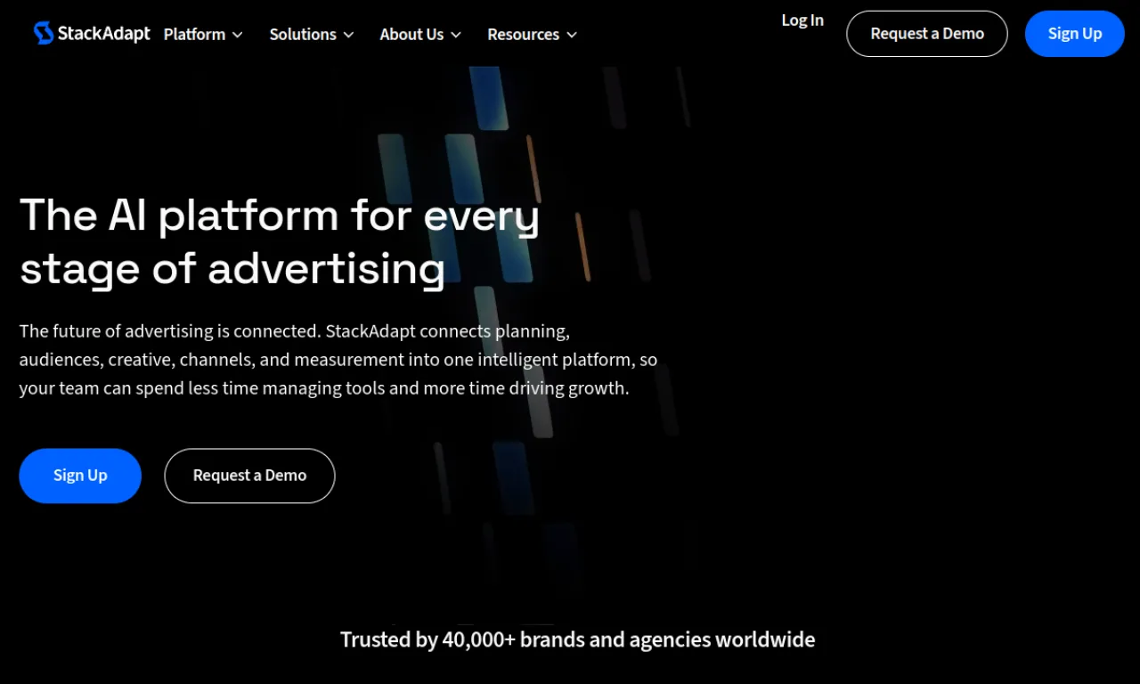 Screenshot of StackAdapt website
