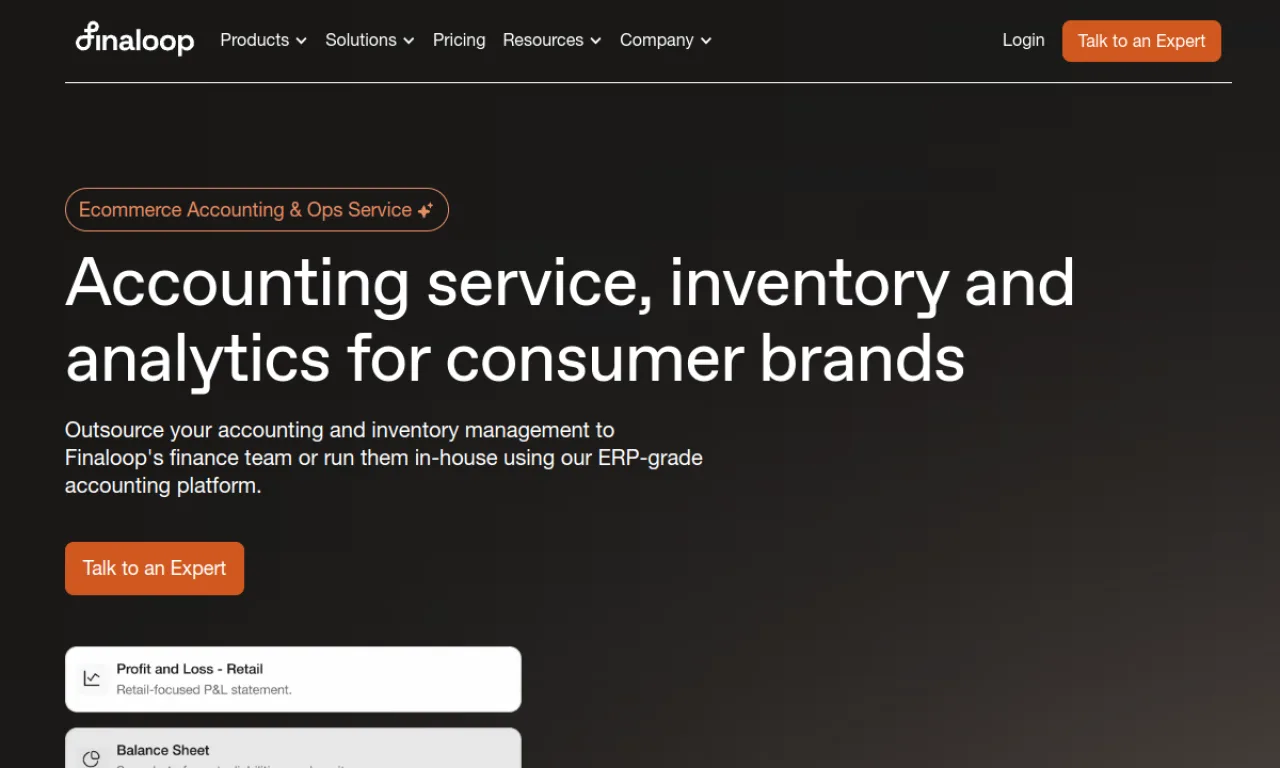 Screenshot of Finaloop website