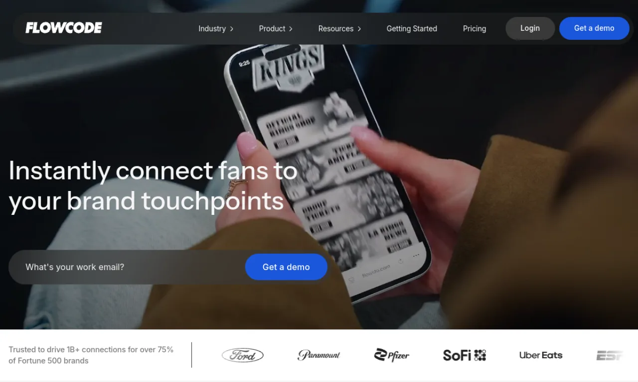 Screenshot of Flowcode website