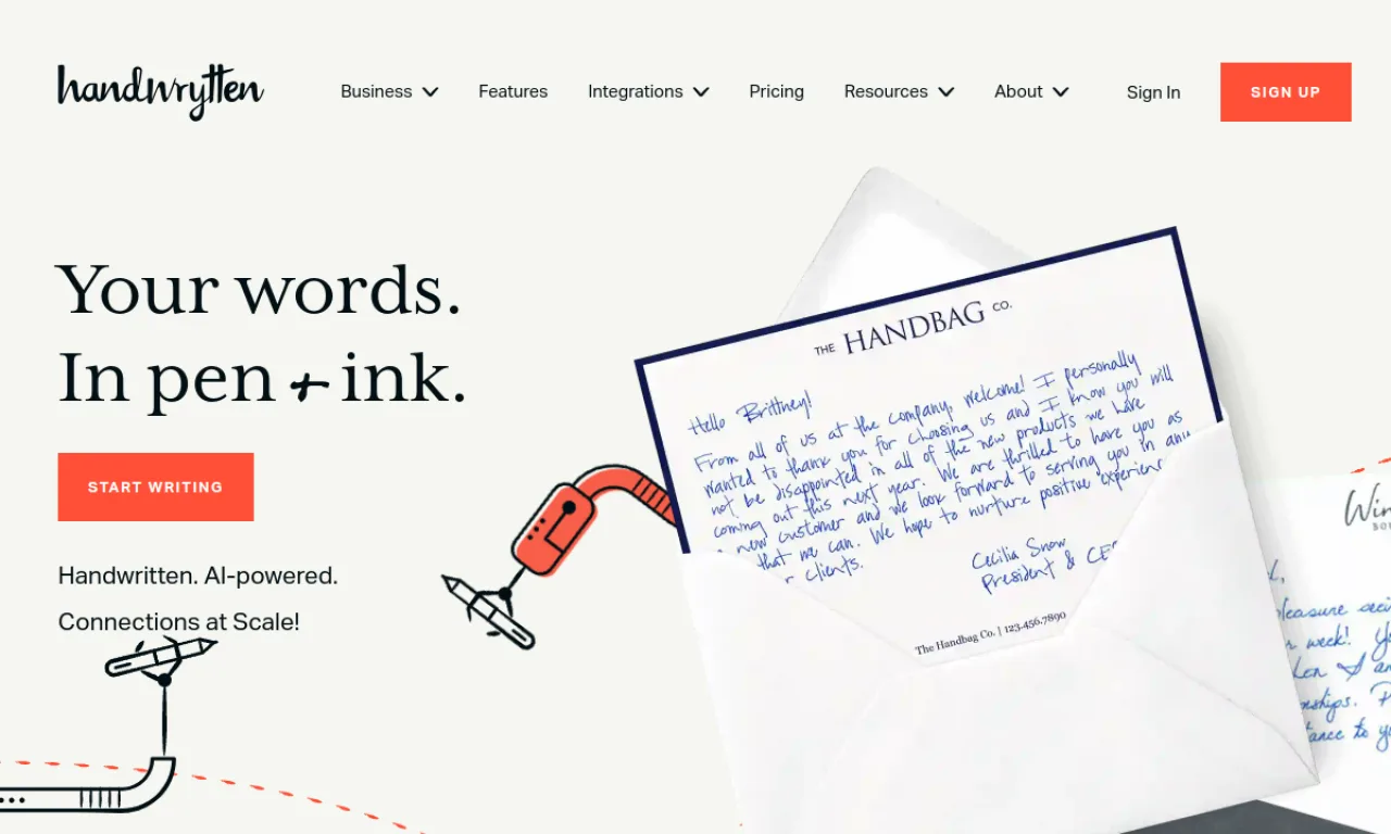 Screenshot of Touchland / Handwrytten website