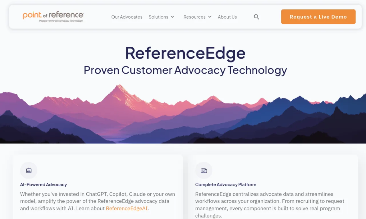 Screenshot of ReferenceEdge website