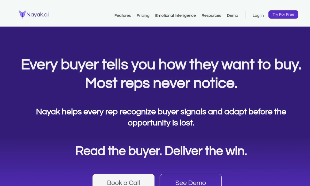 Screenshot of Nayak.ai website