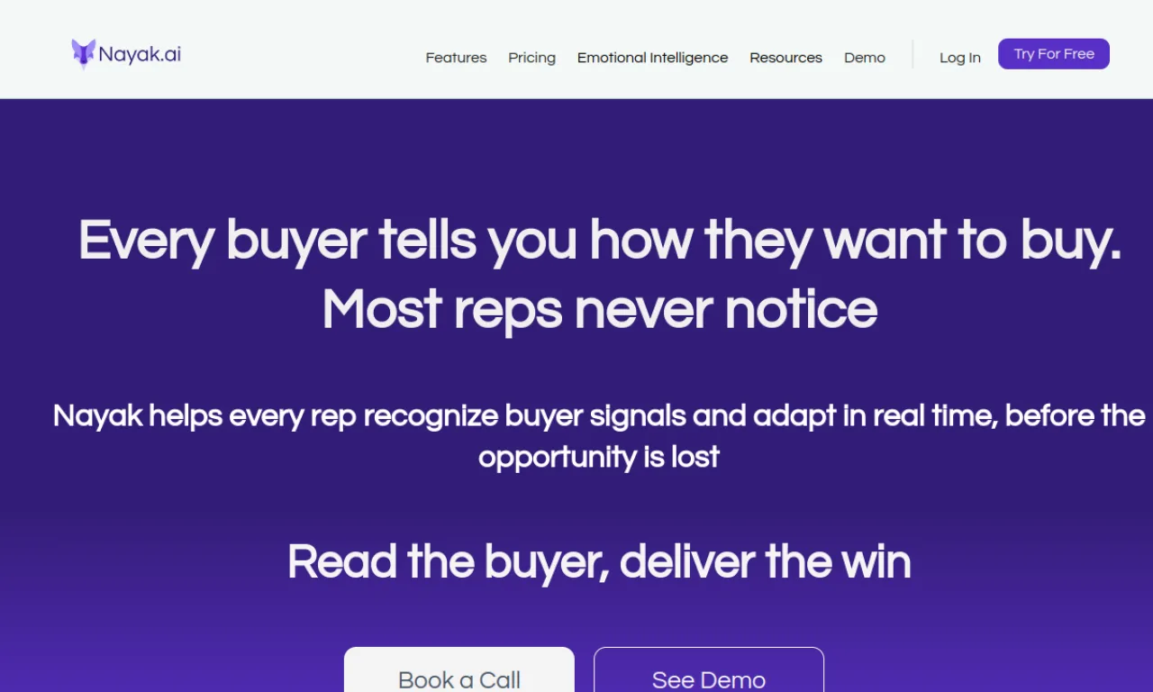 Screenshot of Nayak.ai website