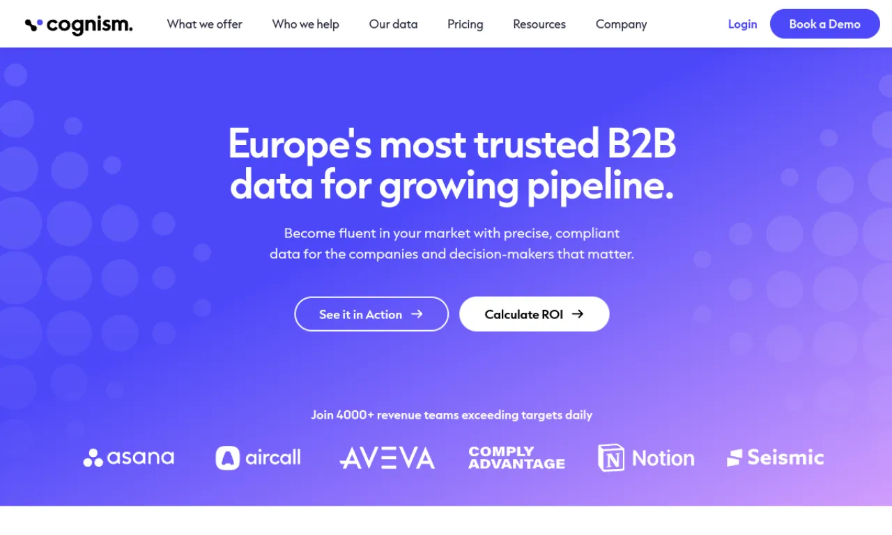Screenshot of Cognism website