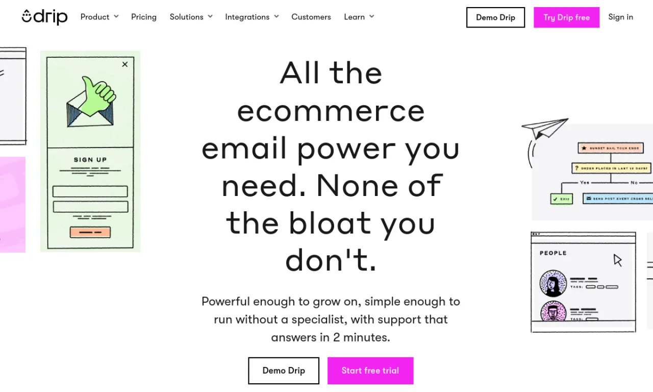 Screenshot of Drip (ecom) website