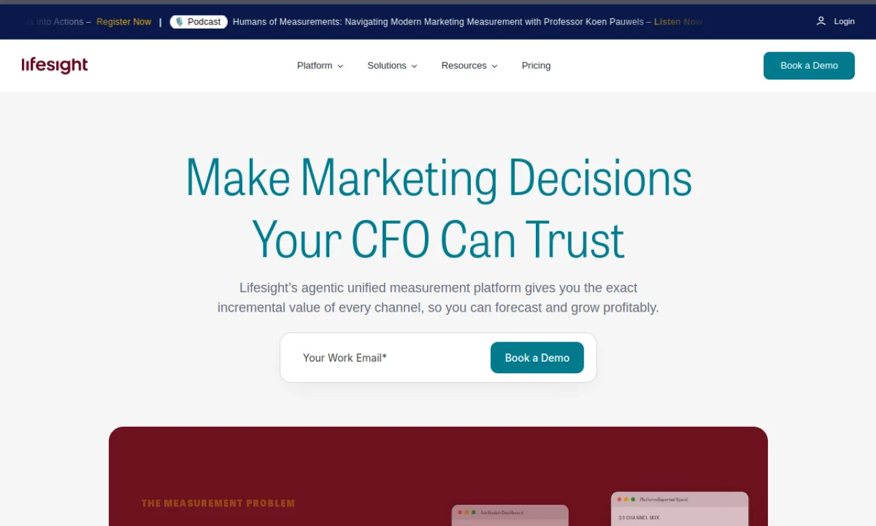 Screenshot of Lifesight website