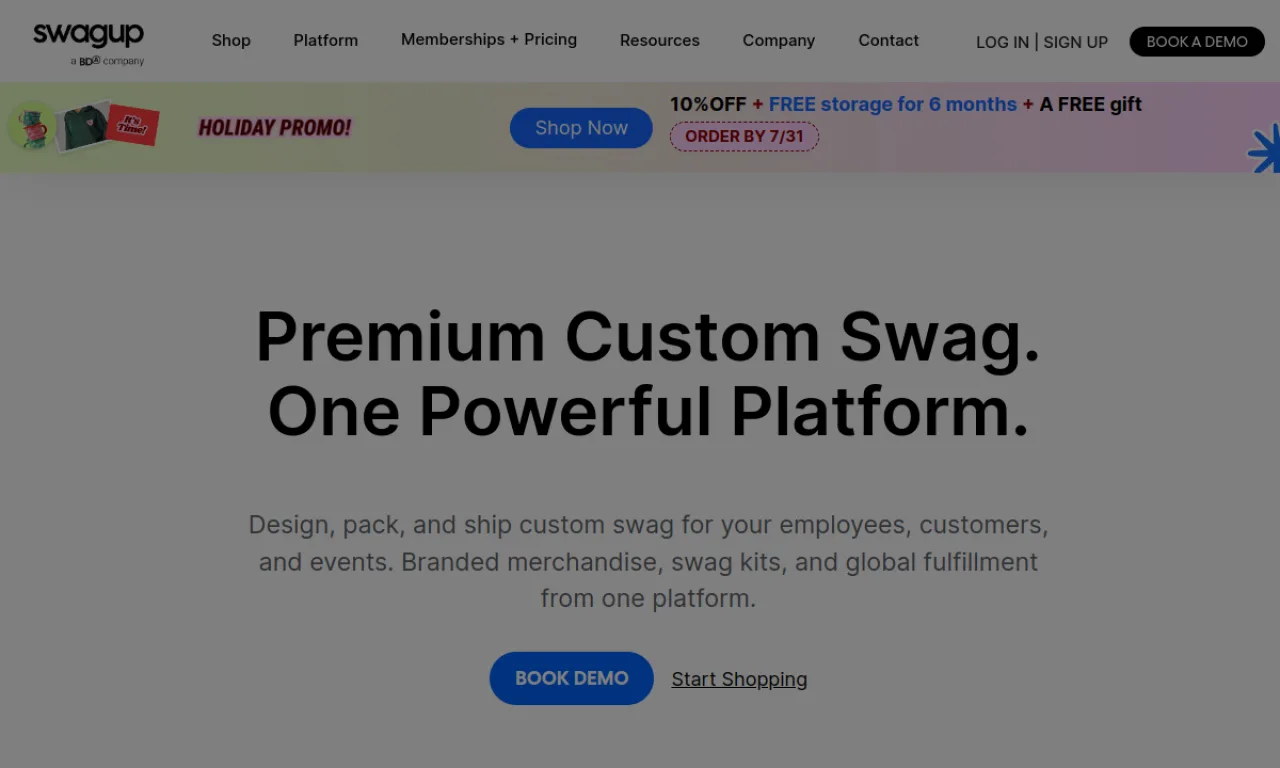 Screenshot of Vidaforce / SwagUp website