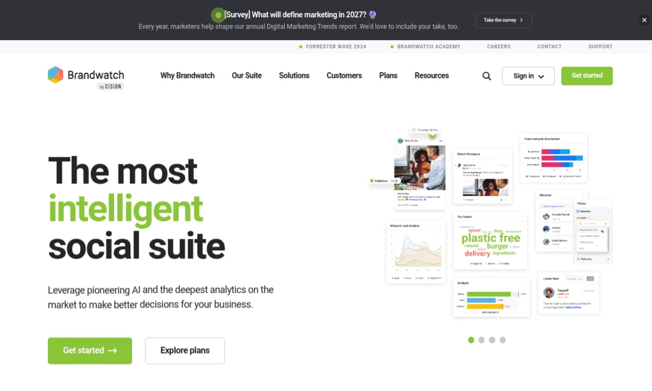 Screenshot of Sprout/Brandwatch Compete website
