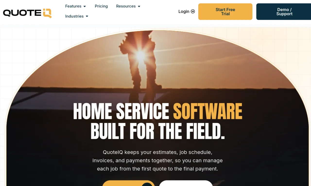 Screenshot of QuoteIQ website