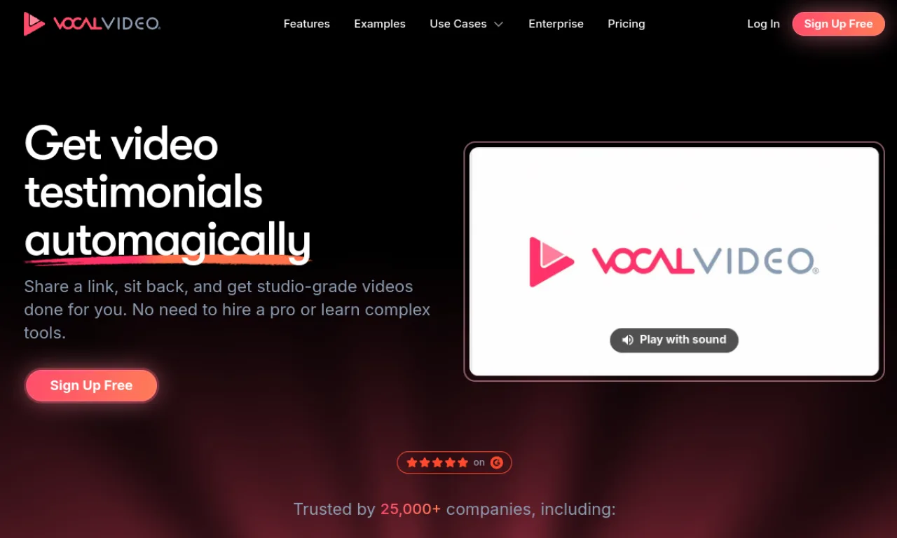 Screenshot of Vocal Video website
