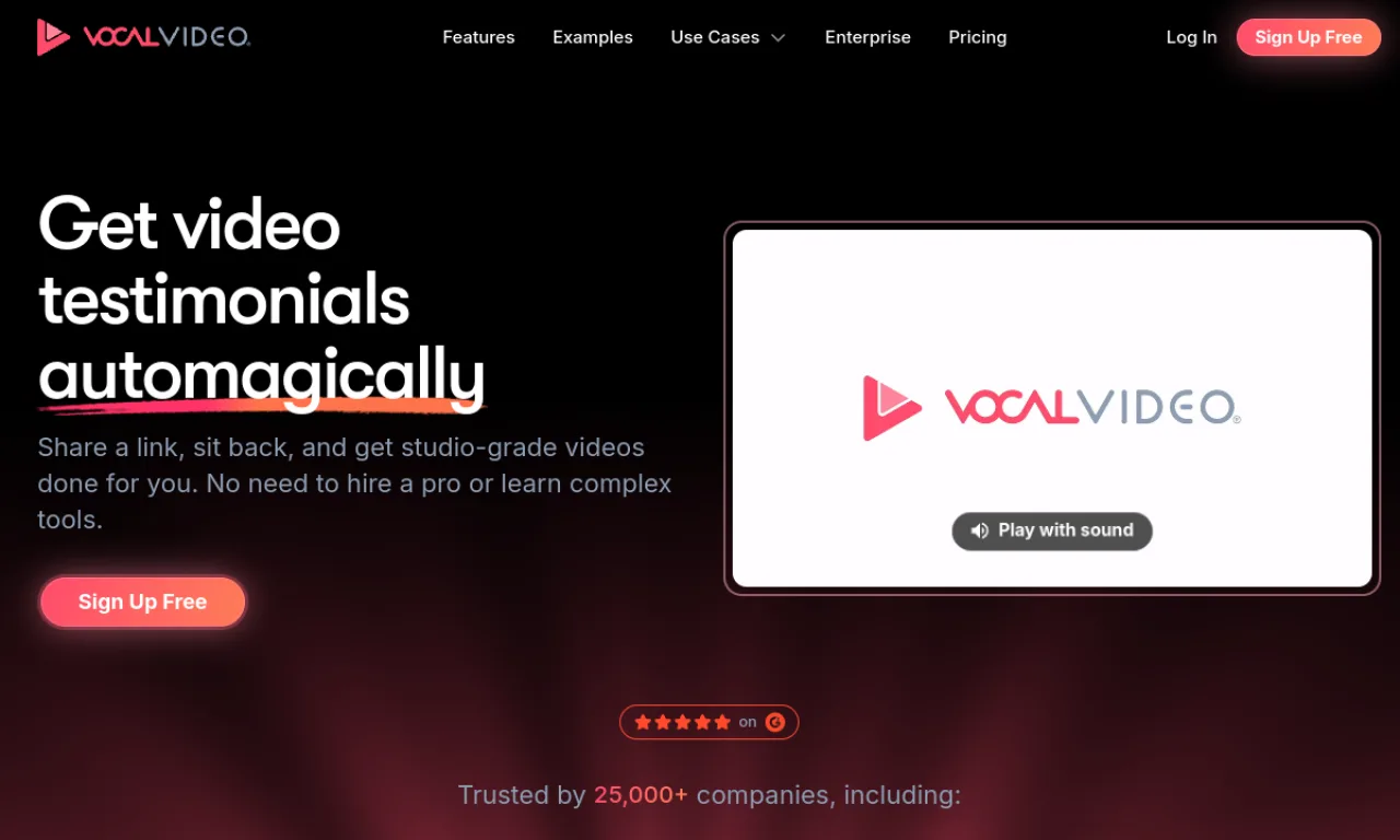 Screenshot of Vocal Video website
