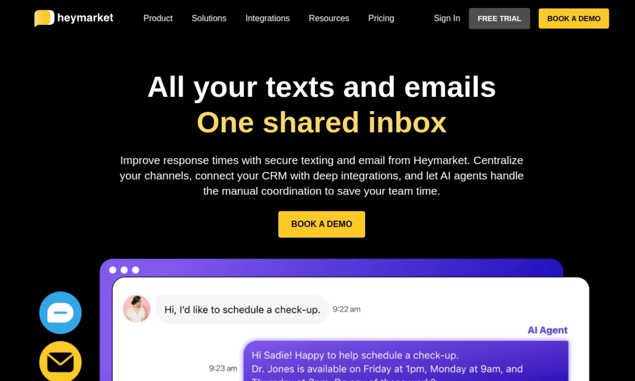 Screenshot of Heymarket website