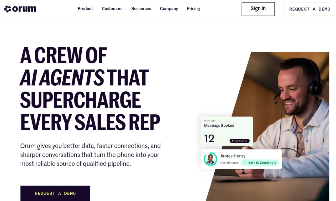 Screenshot of Orum website