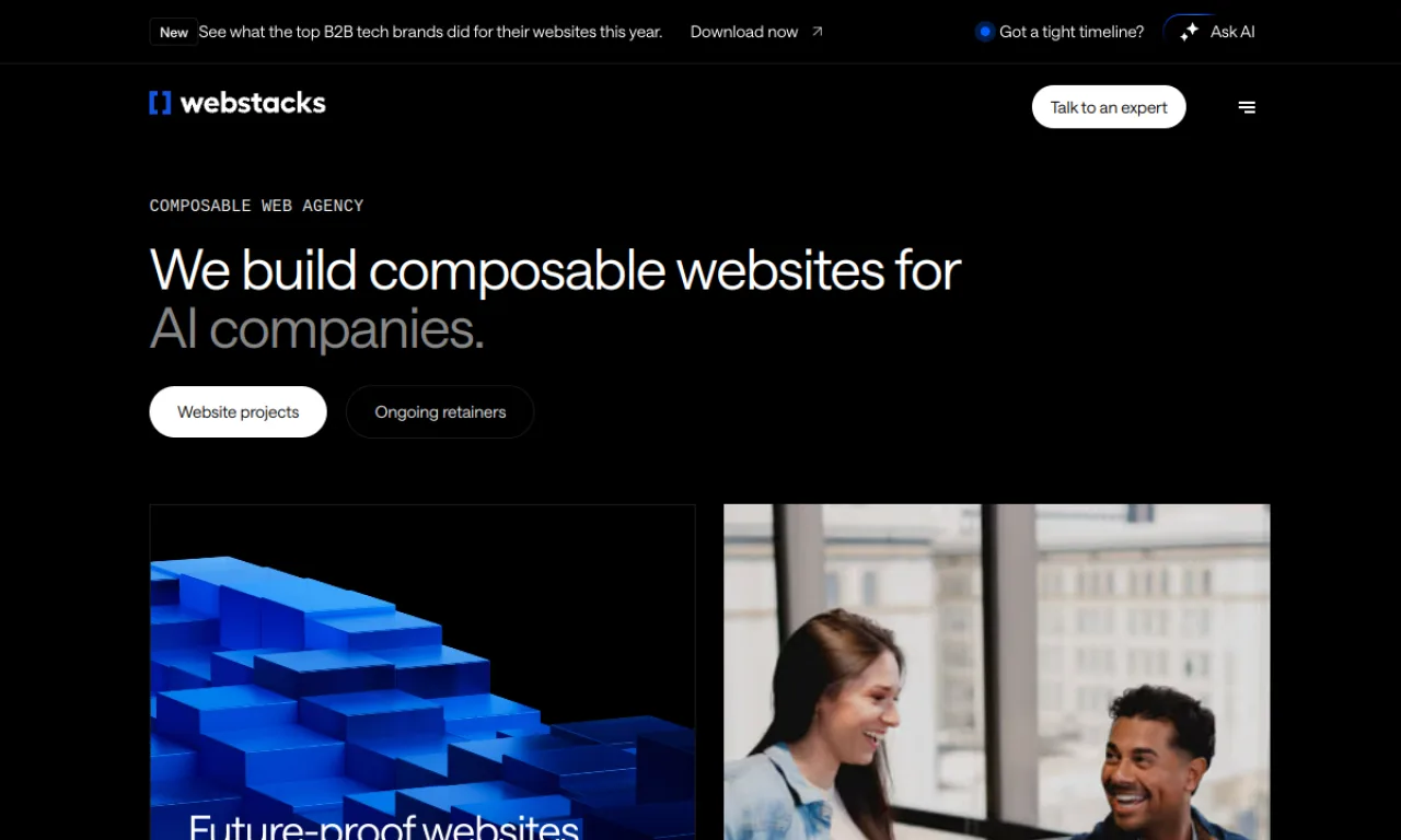 Screenshot of Webstacks / Marketers Medium website