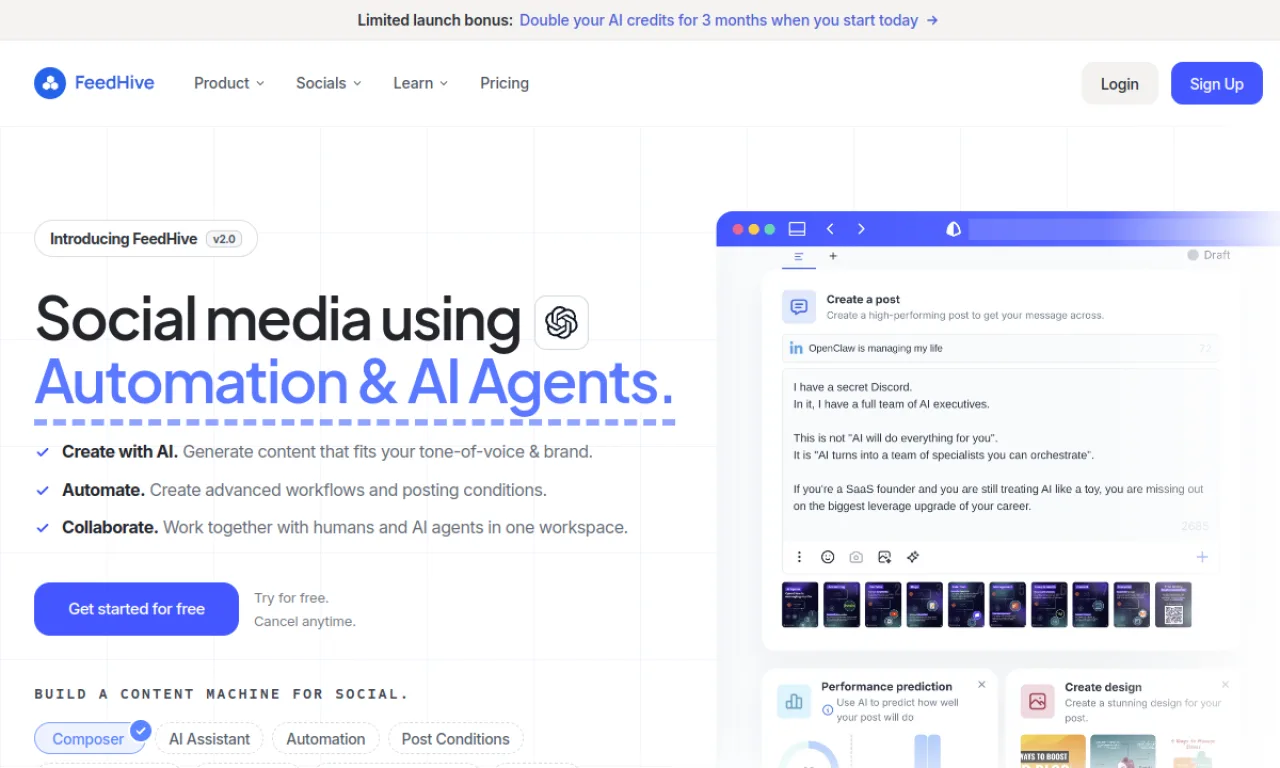 Screenshot of FeedHive website