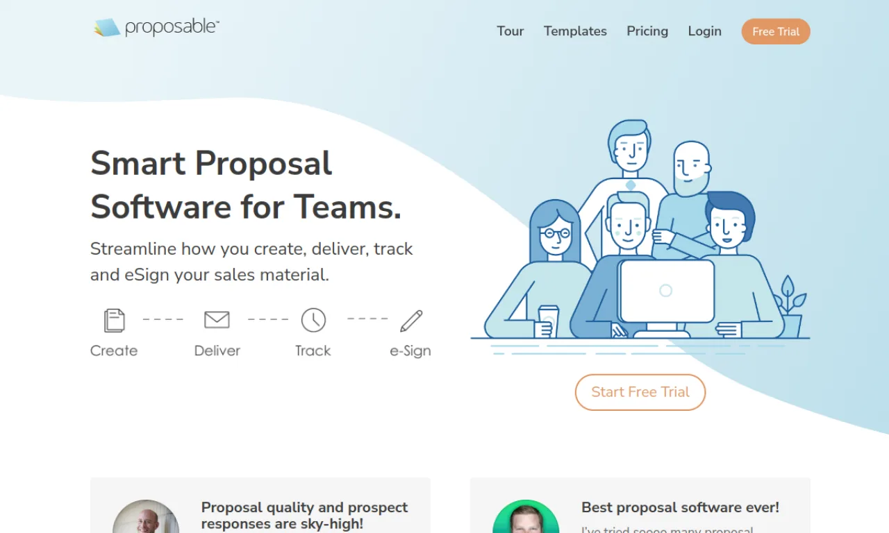 Screenshot of Proposable website