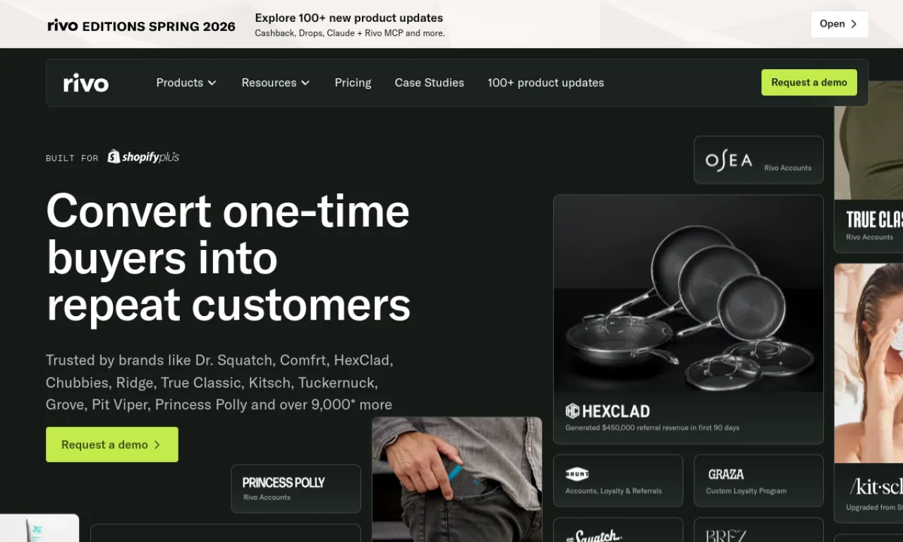 Screenshot of Rivo website