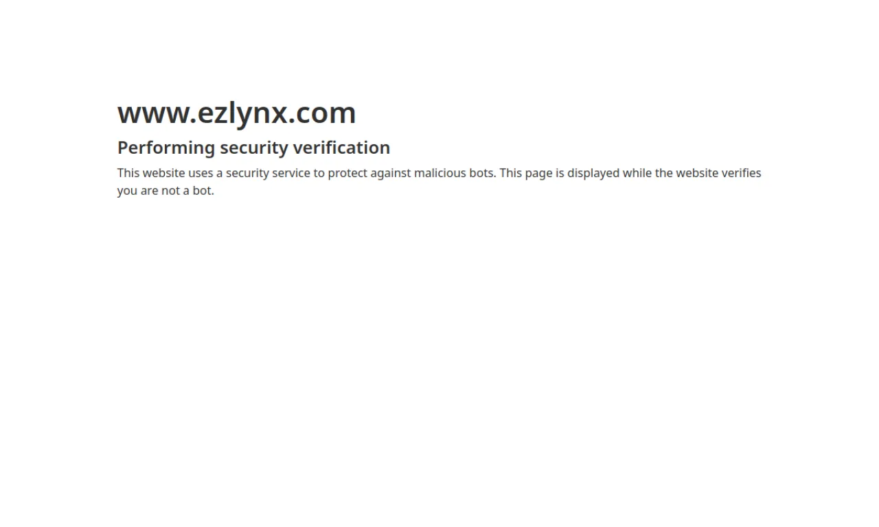 Screenshot of EZLynx website