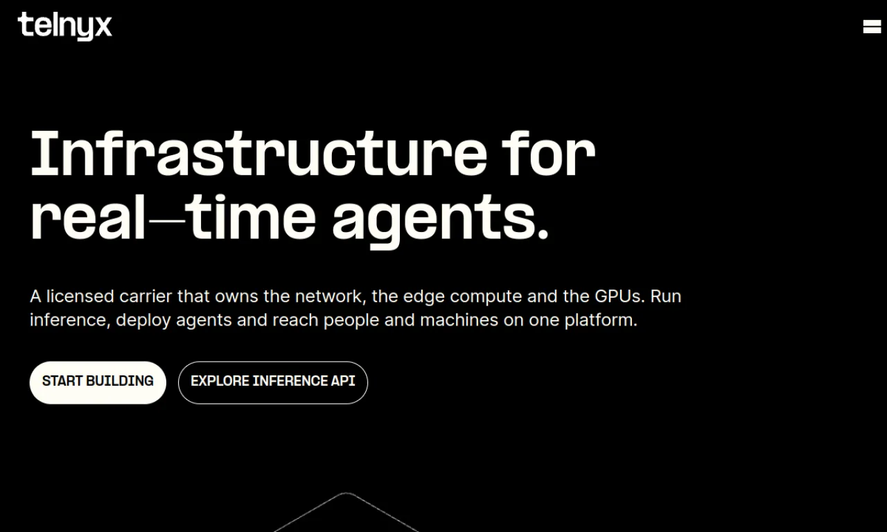 Screenshot of Telnyx website