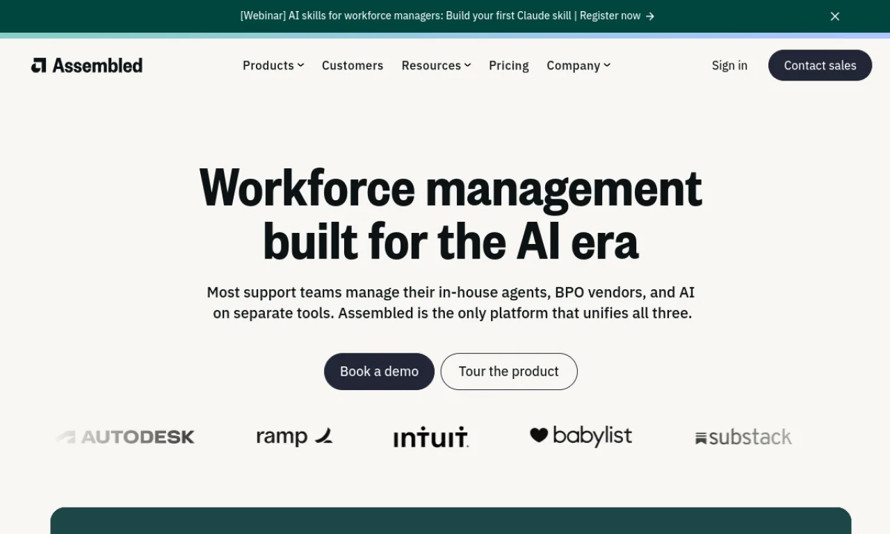 Screenshot of Assembled website