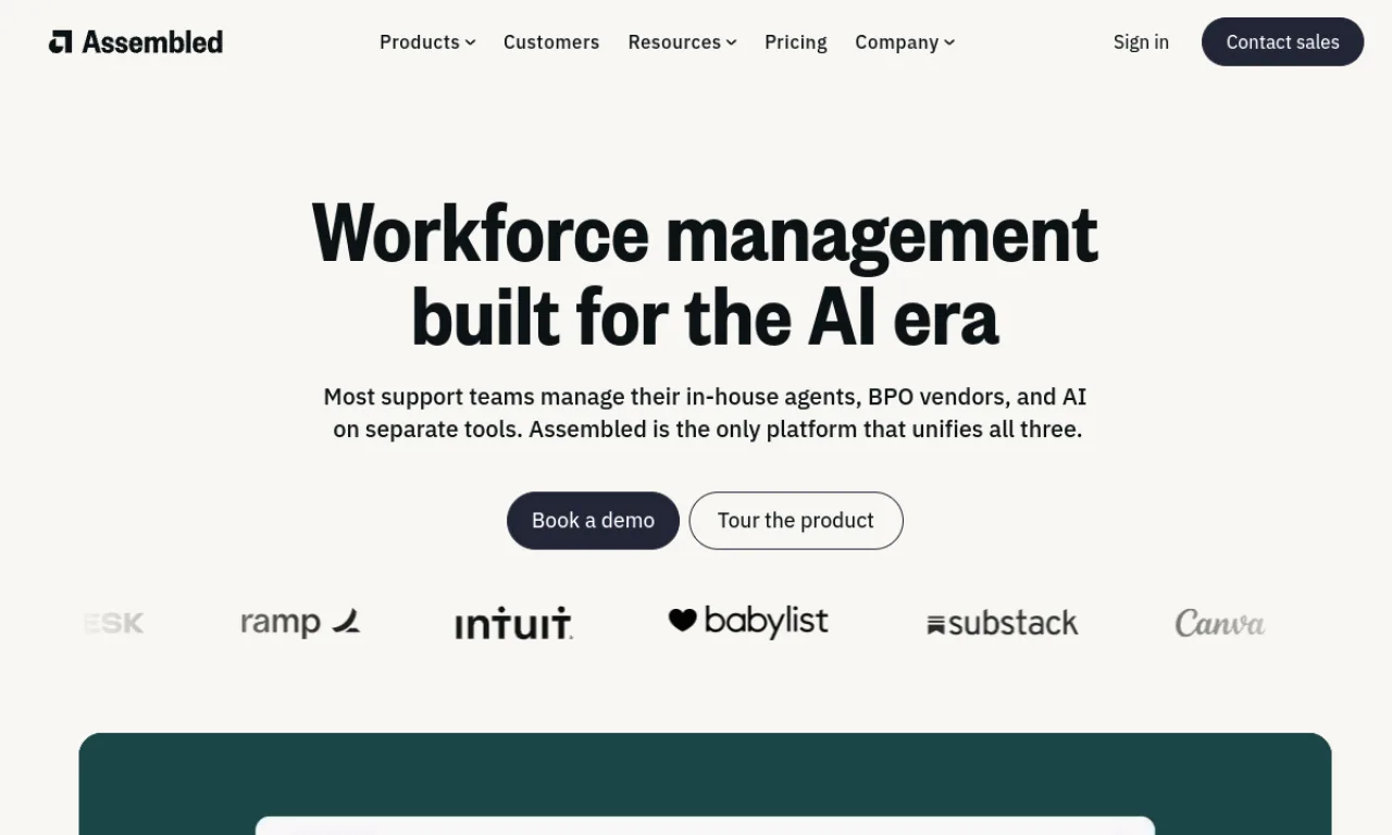 Screenshot of Assembled website