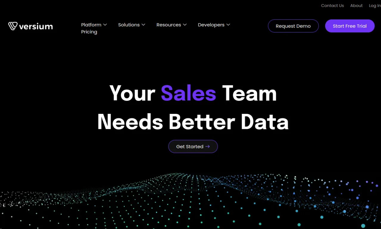Screenshot of Versium REACH website