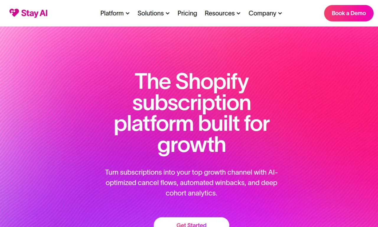 Screenshot of Stay AI website
