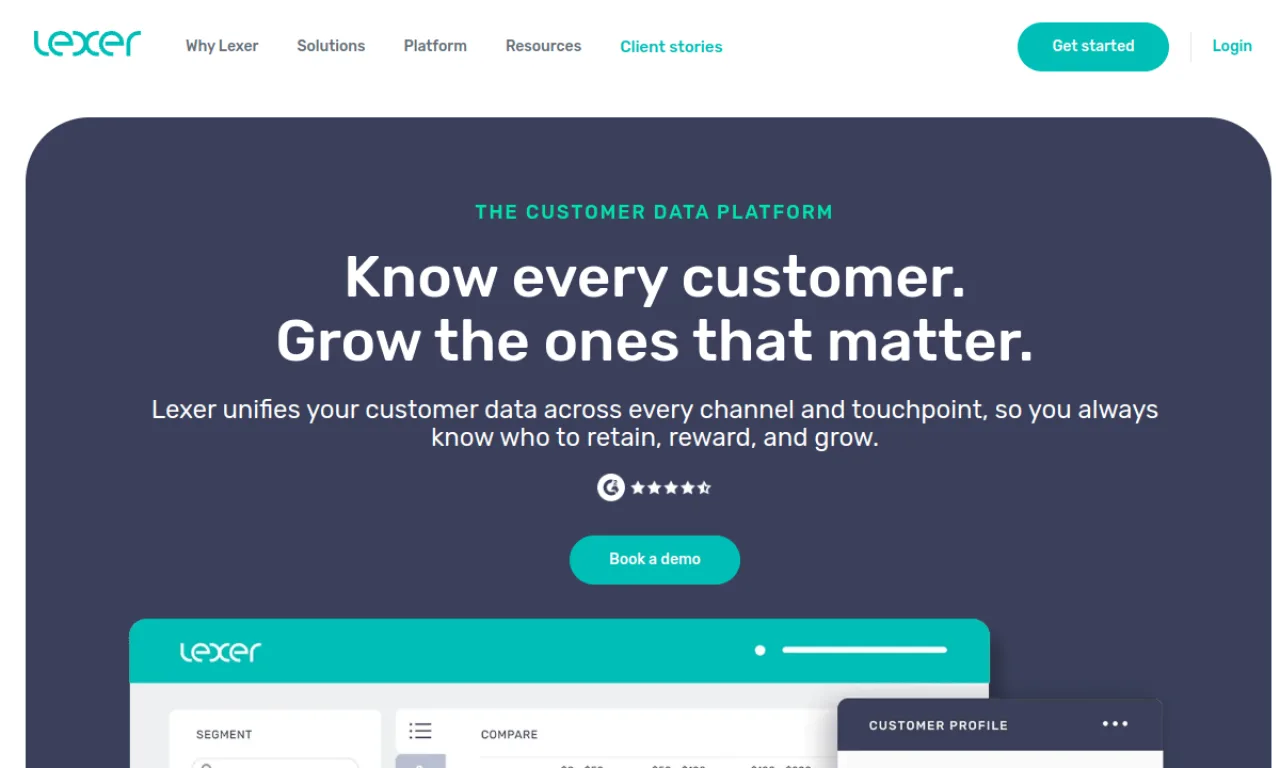Screenshot of Lexer website